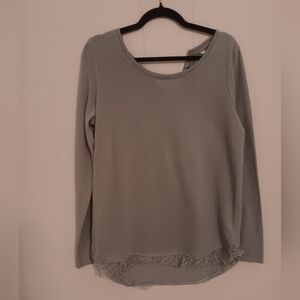 Lauren Conrad large sparkle mint green bow sweater